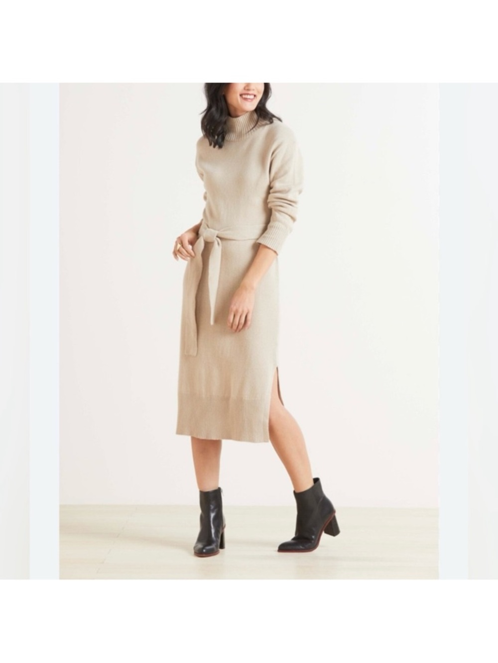 Rails Mila wool blend long belted sweater dress size small